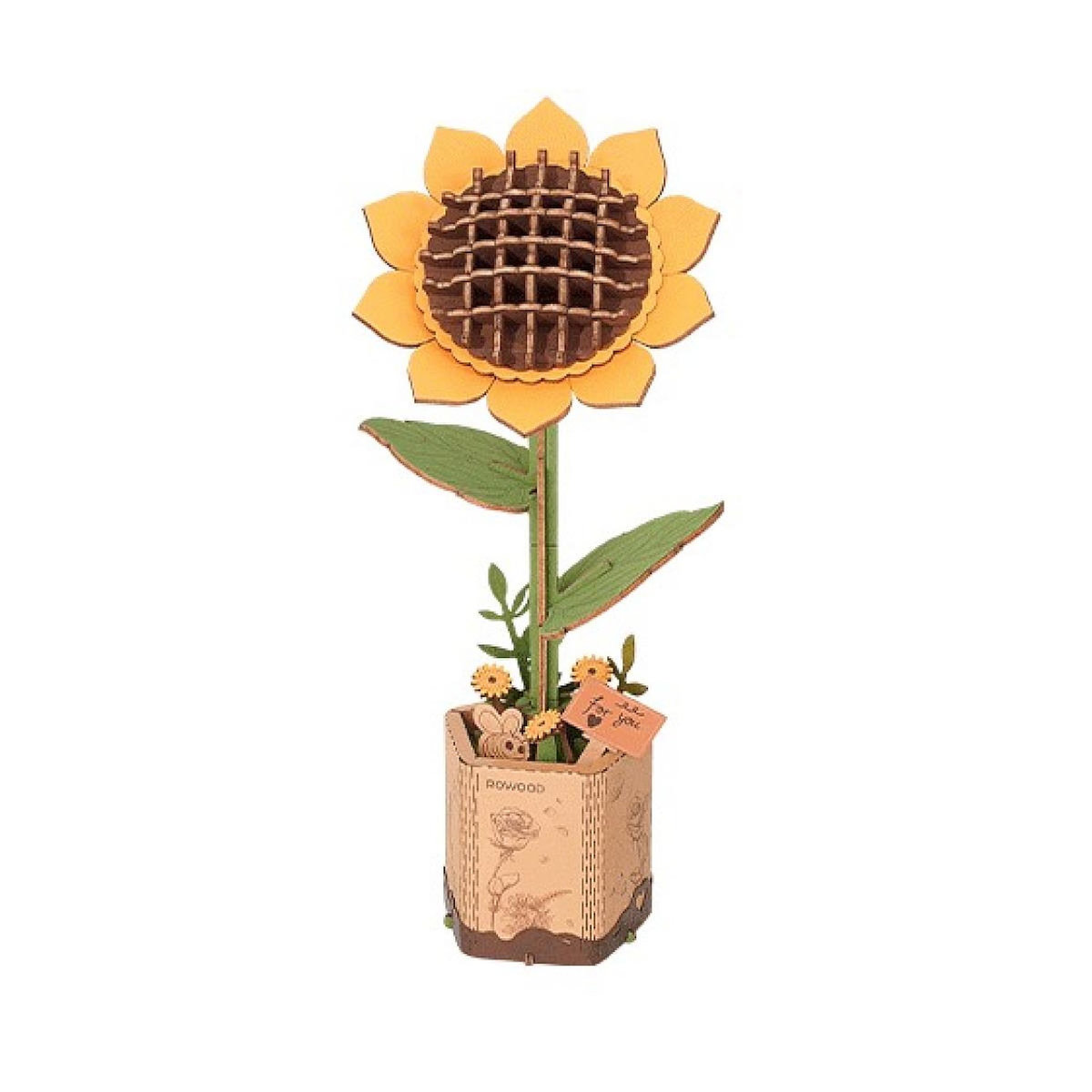 ROBOTIME Wooden Bloom Craft: Le tournesol