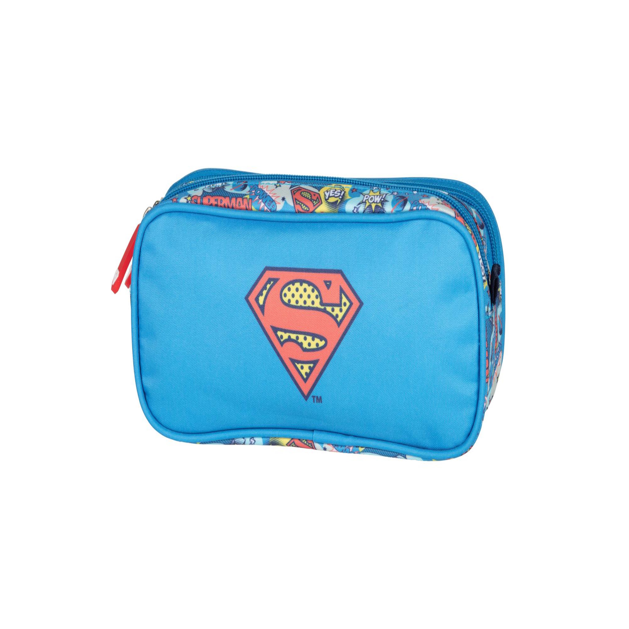 Bagtrotter Superman - Trousse scolaire enfant - Garçon - Bleu - 2 compartiments