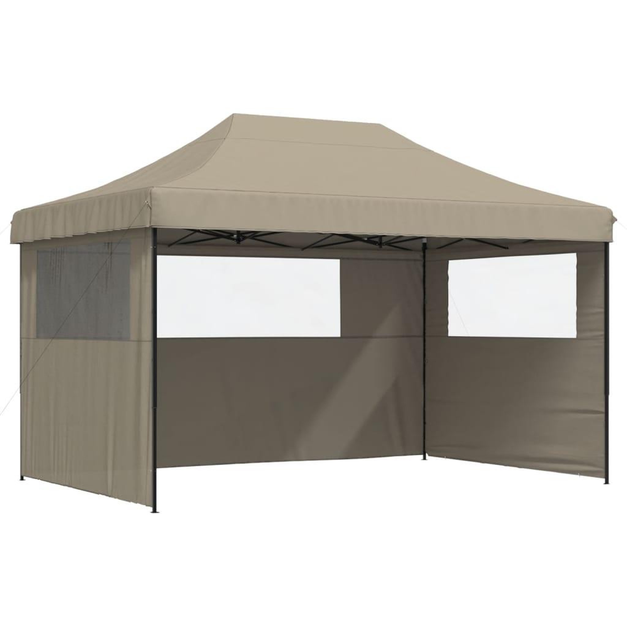 Voir la diapositive 2 : VIDAXL Tente de reception pliable escamotable 3 parois laterales taupe