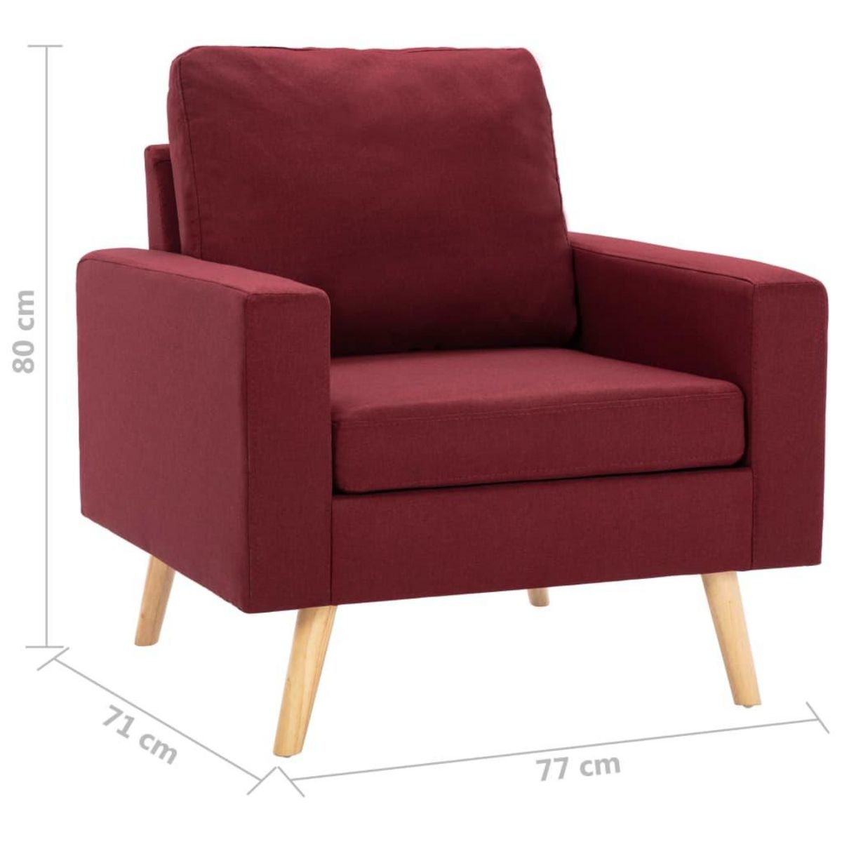 VIDAXL Fauteuil Rouge bordeaux Tissu