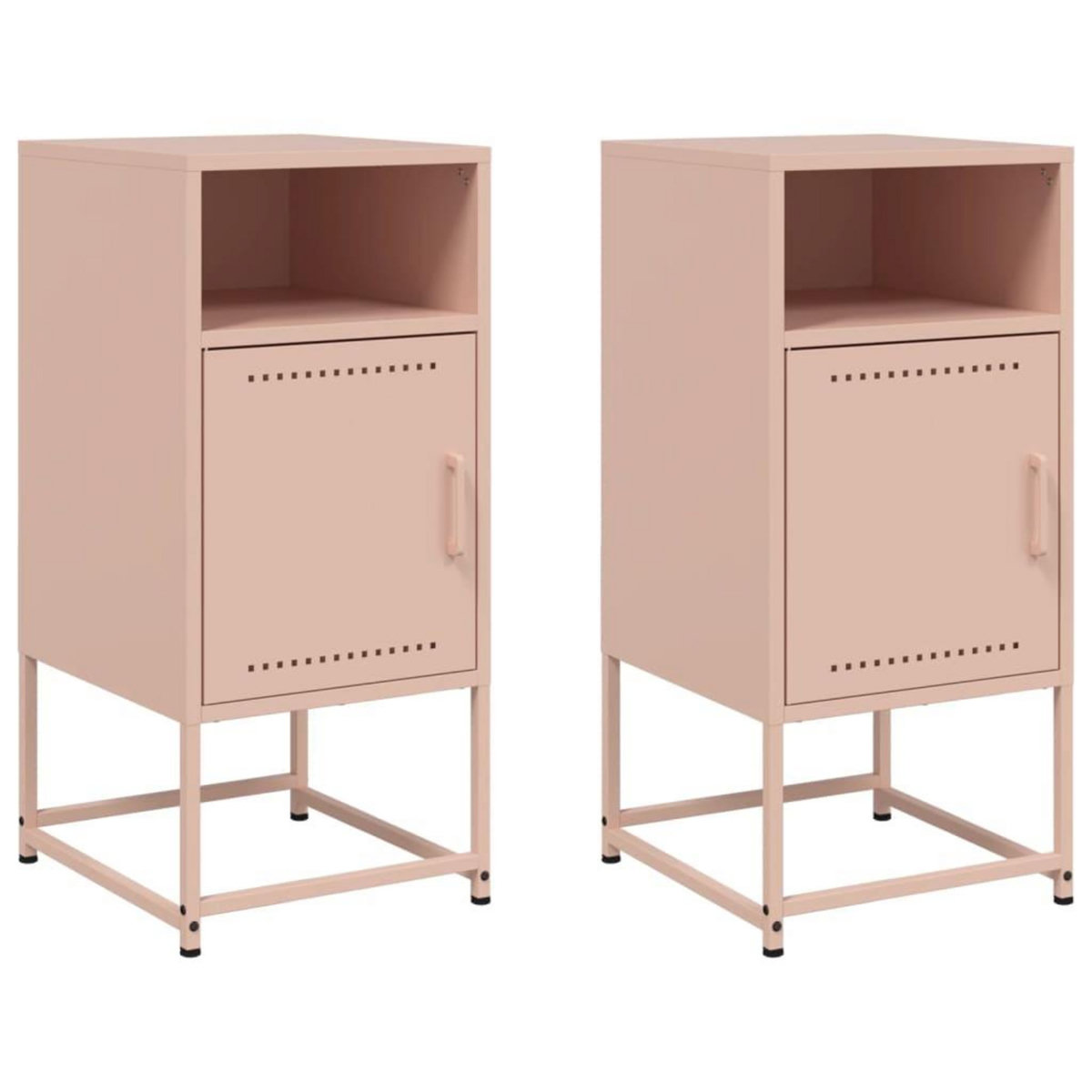 VIDAXL Tables de chevet 2 pcs rose 36x39x78 cm acier
