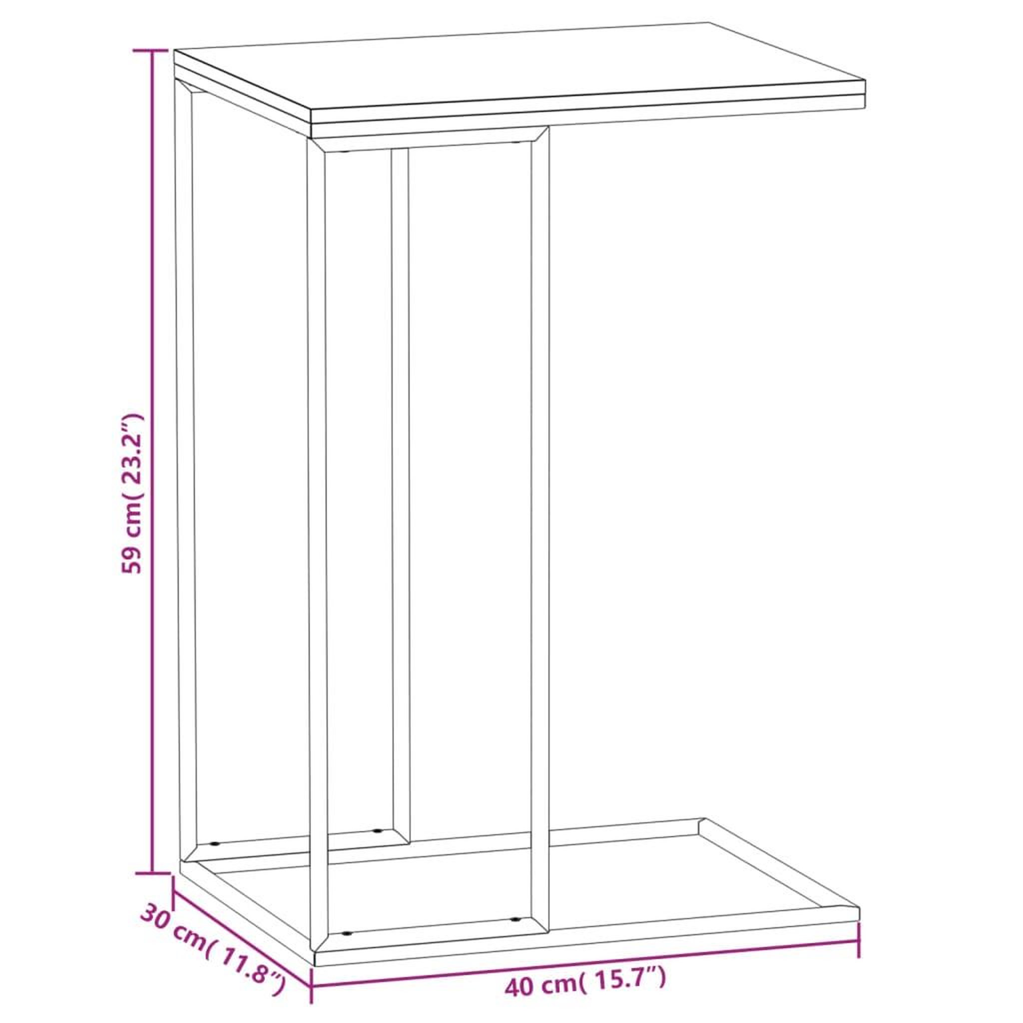 Voir la diapositive 6 : VIDAXL Table d'appoint Blanc 40x30x59 cm Bois d'ingenierie