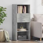 VIDAXL Buffet haut gris beton 50x42,5x124 cm bois d'ingenierie