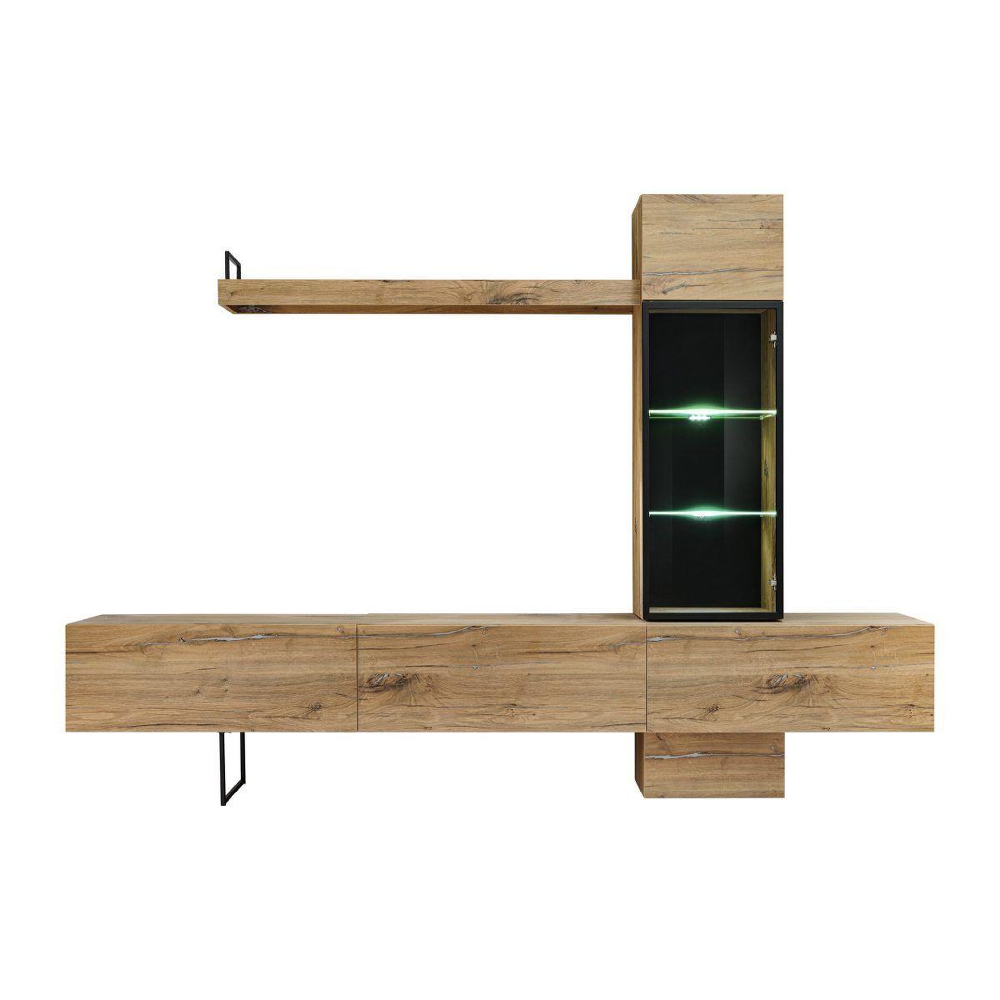 Voir la diapositive 3 : Paris Prix Ensemble meuble tv design  rise  240cm chêne