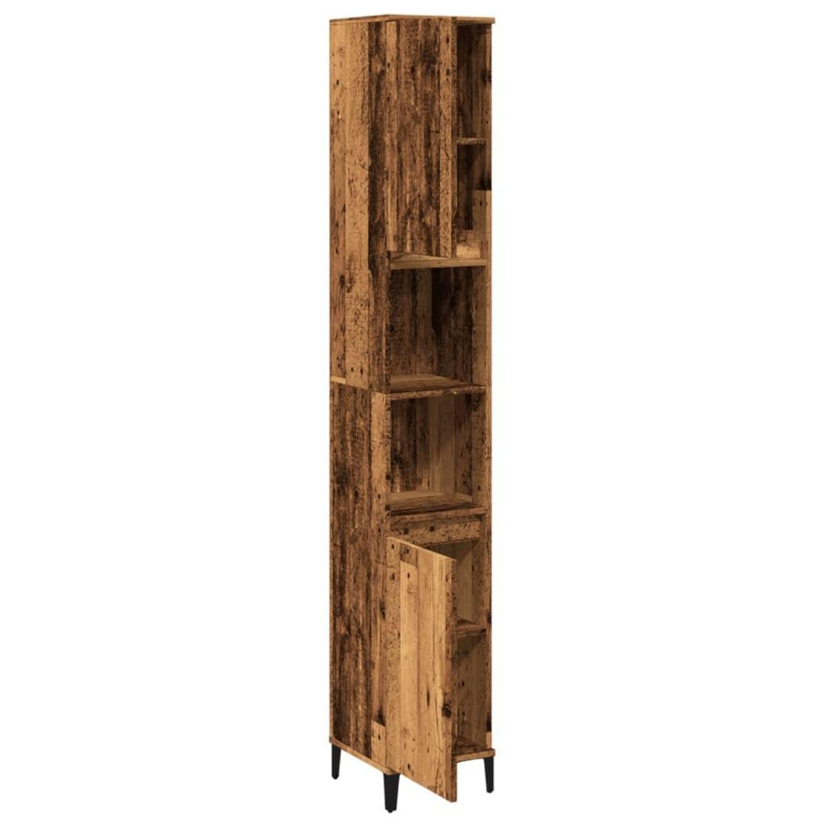 VIDAXL Armoire de salle de bain vieux bois 30x30x190cm bois ingenierie