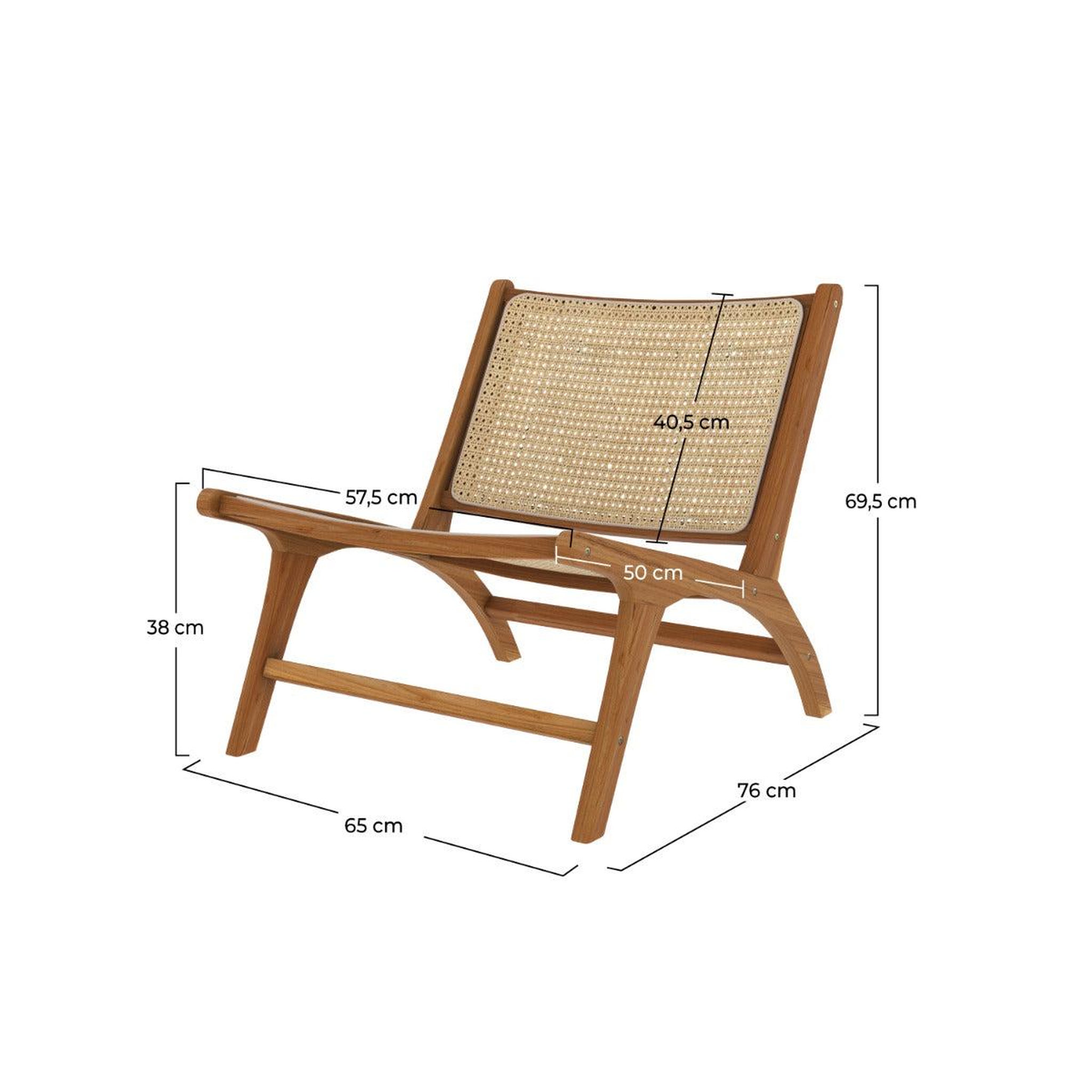 Voir la diapositive 4 : MAISON PAVANE Fauteuil en teck et tressage cannage en rotin-kilka