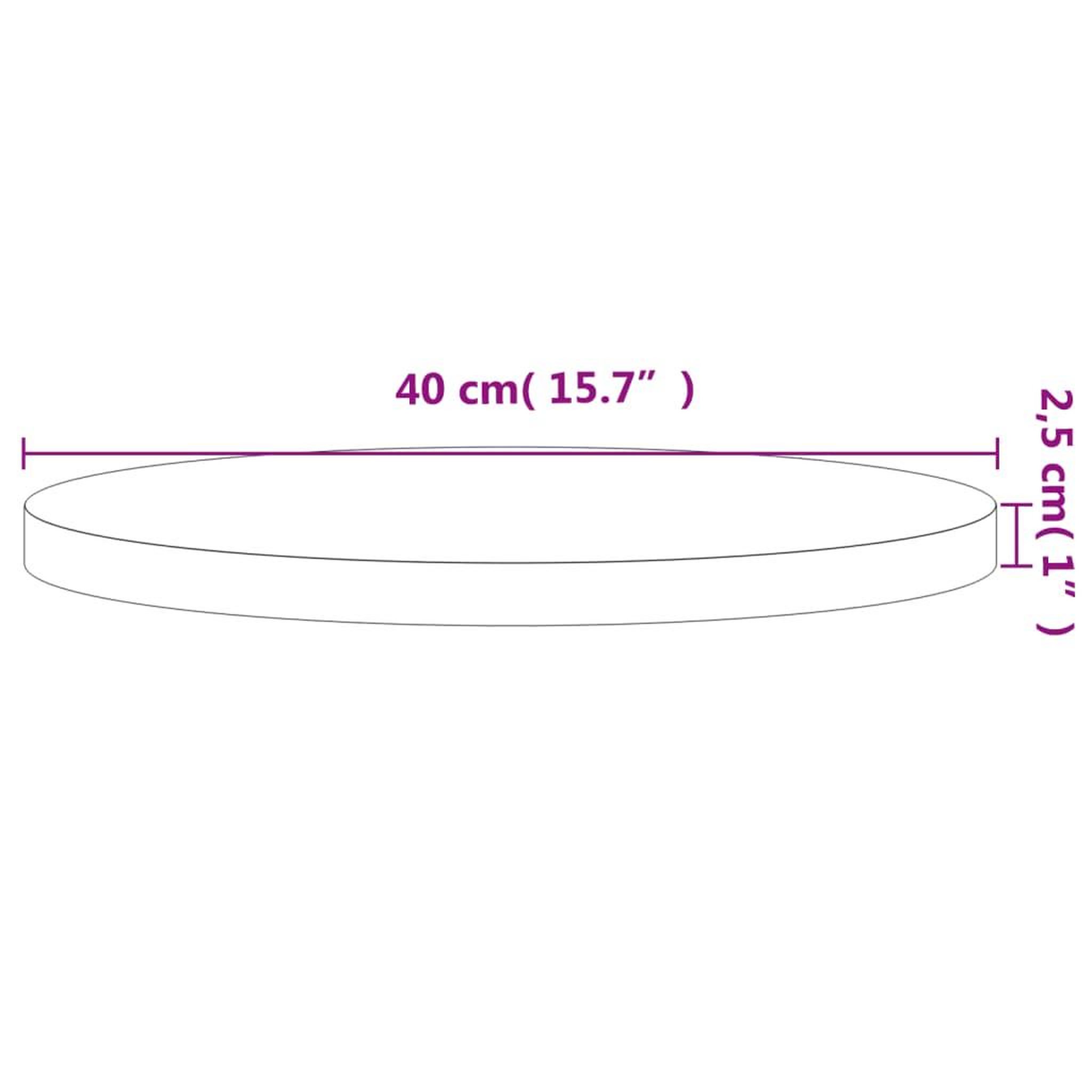 Voir la diapositive 6 : VIDAXL Dessus de table Ø40x2,5 cm rond bois massif de hetre