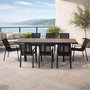 Voir la diapositive 5 : CONCEPT USINE Salon de jardin 8 places avec table extensible 270cm en aluminium et bois LOBOC