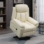 Voir la diapositive 2 : HOMCOM Fauteuil releveur inclinable avec repose-pied ajustable - fauteuil de relaxation électrique - revêtement synthétique crème
