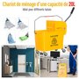 Voir la diapositive 4 : HOMCOM Chariot de nettoyage lavage seau de ménage 20 L avec essoreur et séparateur eau sale propre jaune