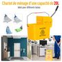 Voir la diapositive 4 : HOMCOM Chariot de nettoyage lavage seau de ménage 20 L avec essoreur et séparateur eau sale propre jaune