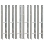 VIDAXL Piquets de cloture 6 pcs Argente 8x6x60 cm Acier galvanise