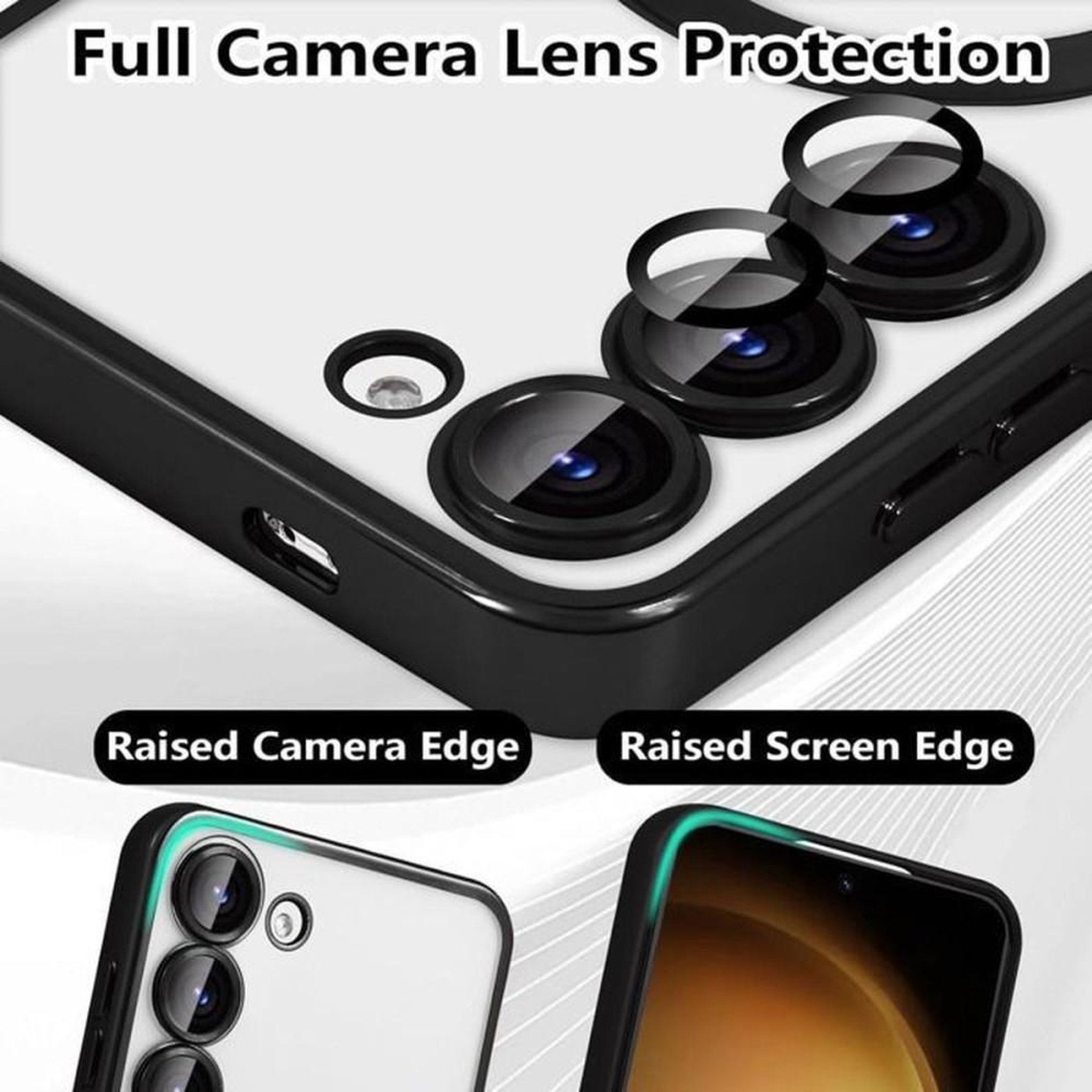 Voir la diapositive 5 : Coque téléphone anti-choc Slim avec verre trempé pour Samsung Galaxy S23+ noir