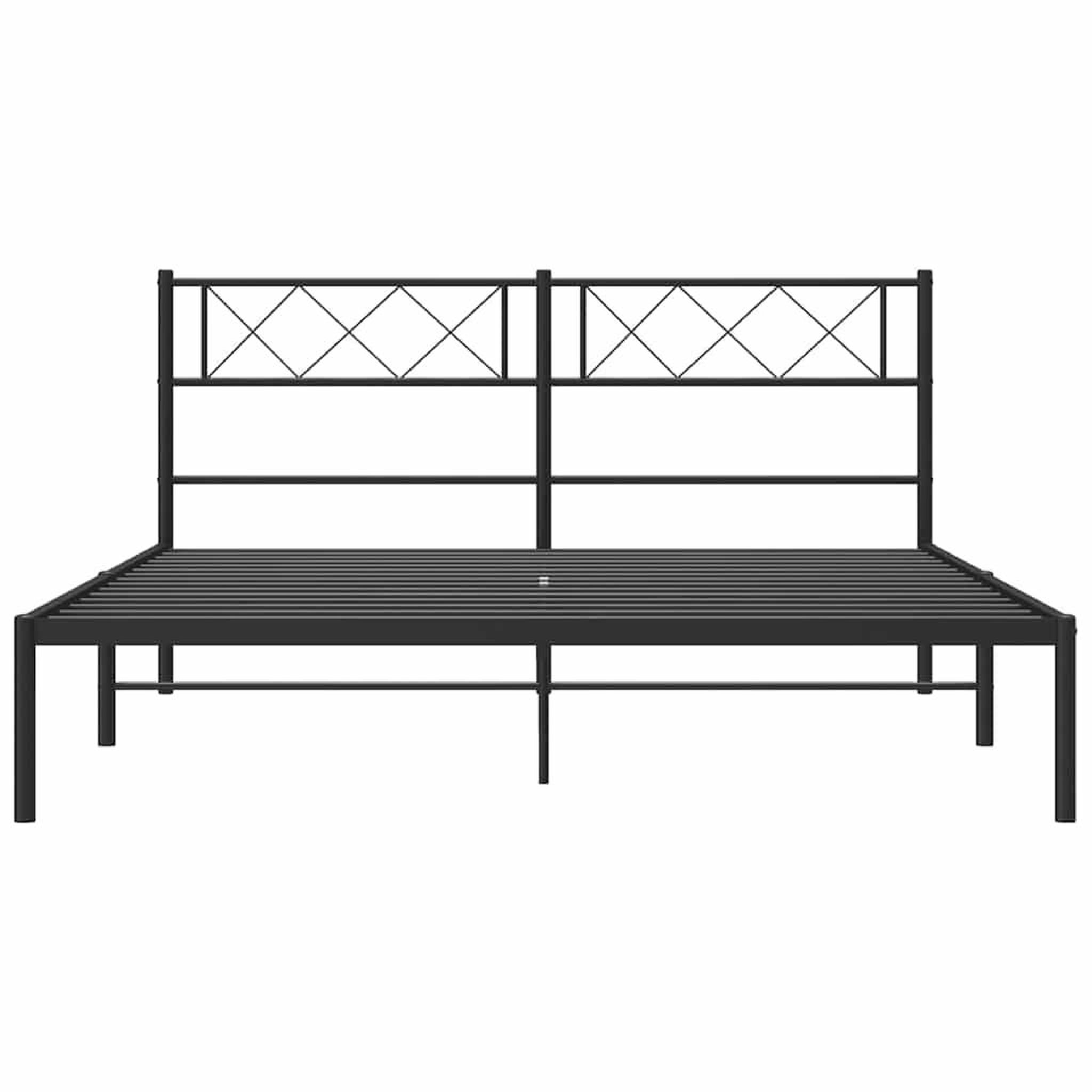 Voir la diapositive 5 : VIDAXL Cadre de lit metal sans matelas avec tete de lit noir 150x200cm