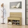 Voir la diapositive 3 : VIDAXL Banc a chaussures Chene sonoma 80x30x45 cm Bois d'ingenierie