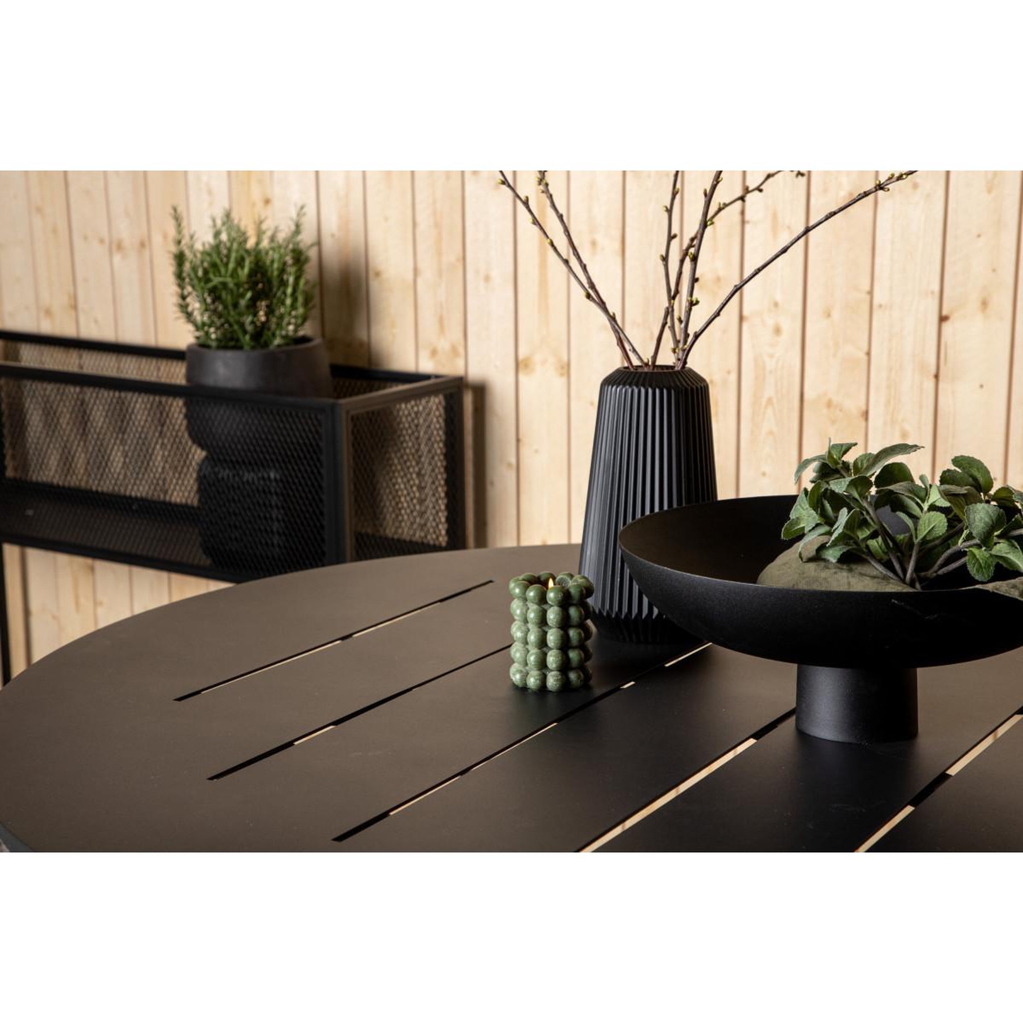 Voir la diapositive 5 : Paris Prix Table de Jardin Ronde  Alma  120cm Noir