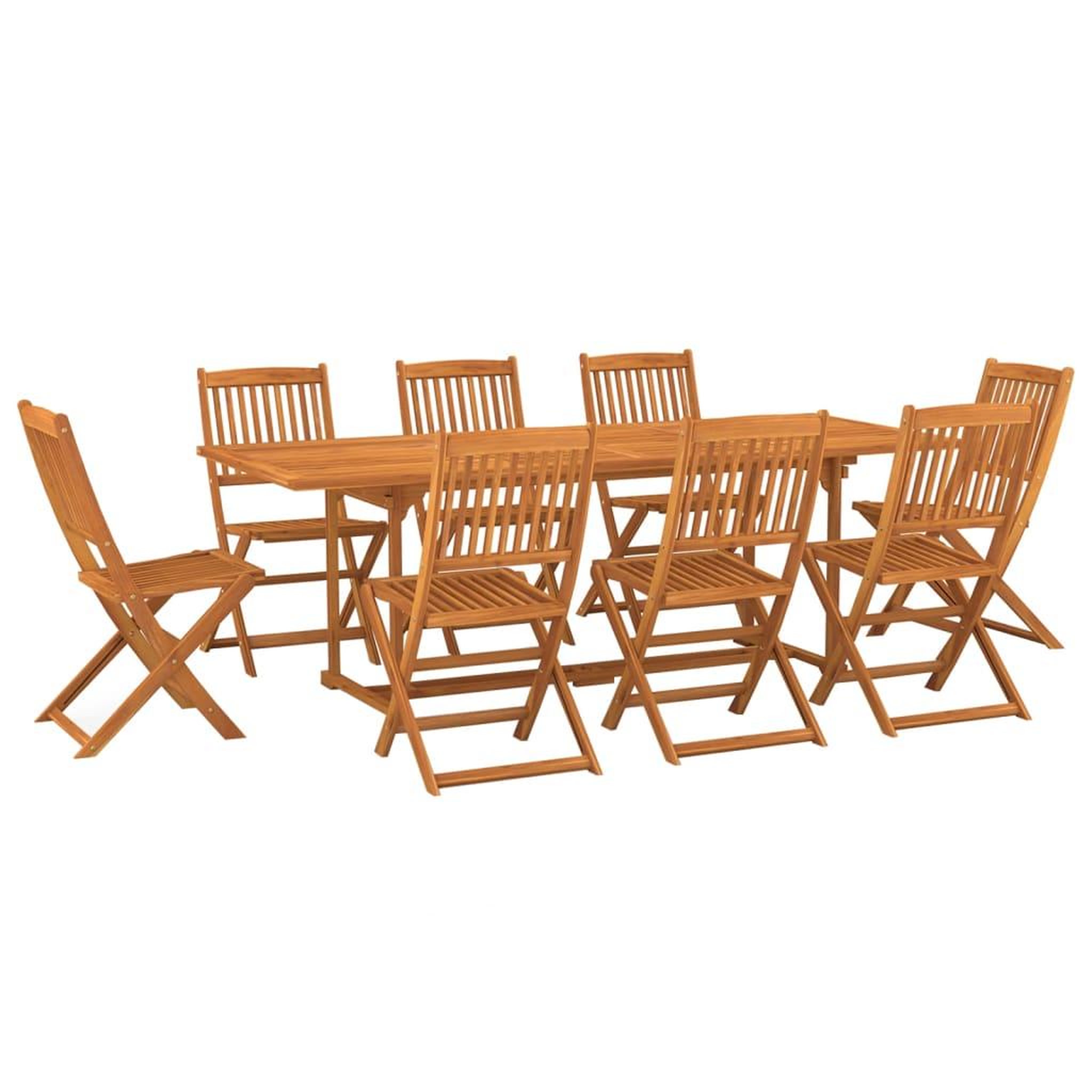 Voir la diapositive 2 : VIDAXL Ensemble a manger de jardin 9 pcs 220x90x75 cm bois d'acacia