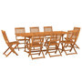 Voir la diapositive 2 : VIDAXL Ensemble a manger de jardin 9 pcs 220x90x75 cm bois d'acacia