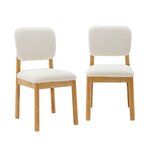SWEEEK Lot de 2 chaises scandinaves piètement en bois d'hévéa revêtement bouclette