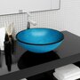 Voir la diapositive 1 : VIDAXL Lavabo Verre trempe 42x14 cm Bleu