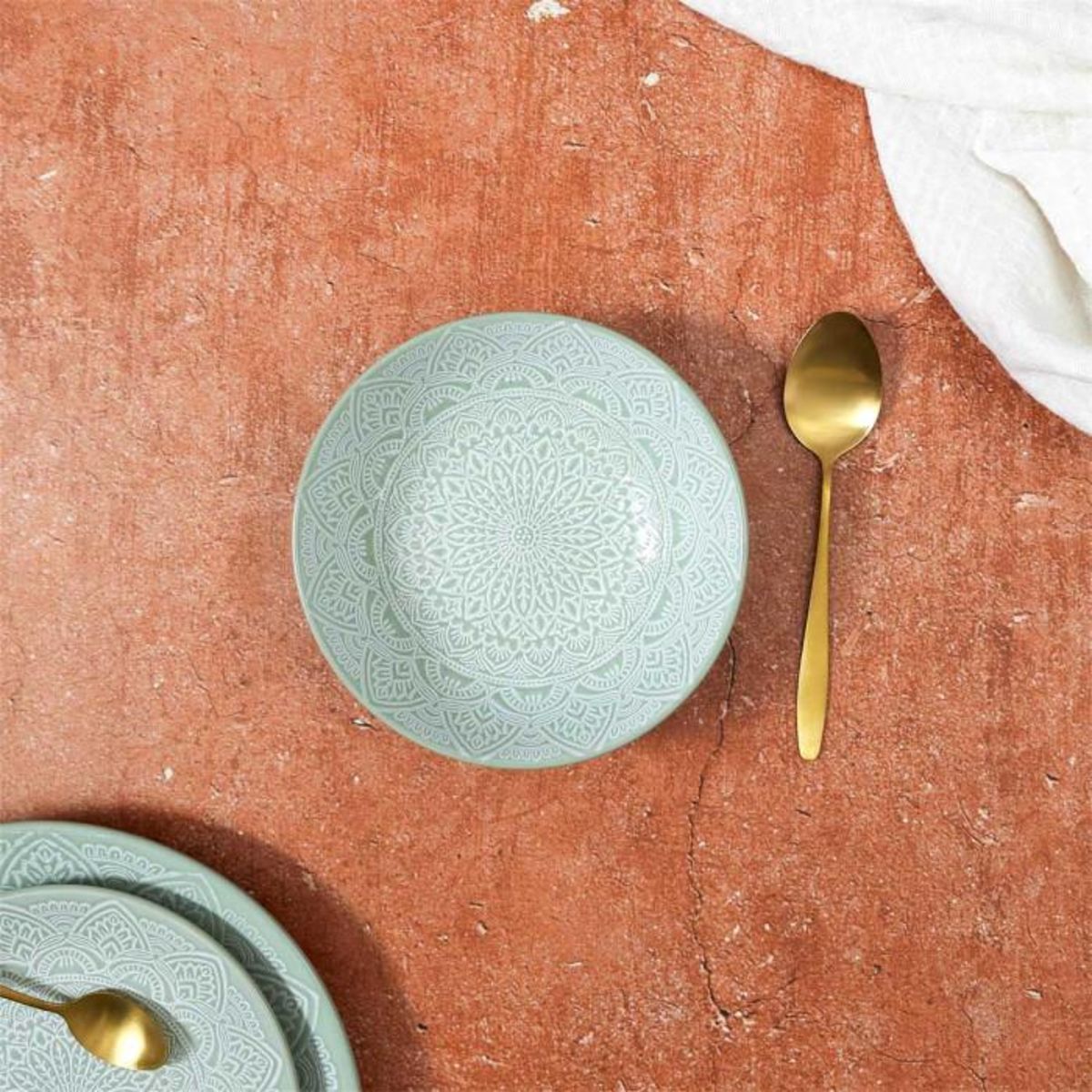 Paris Prix Lot de 6 Assiettes Creuses  Sahara  18cm Vert