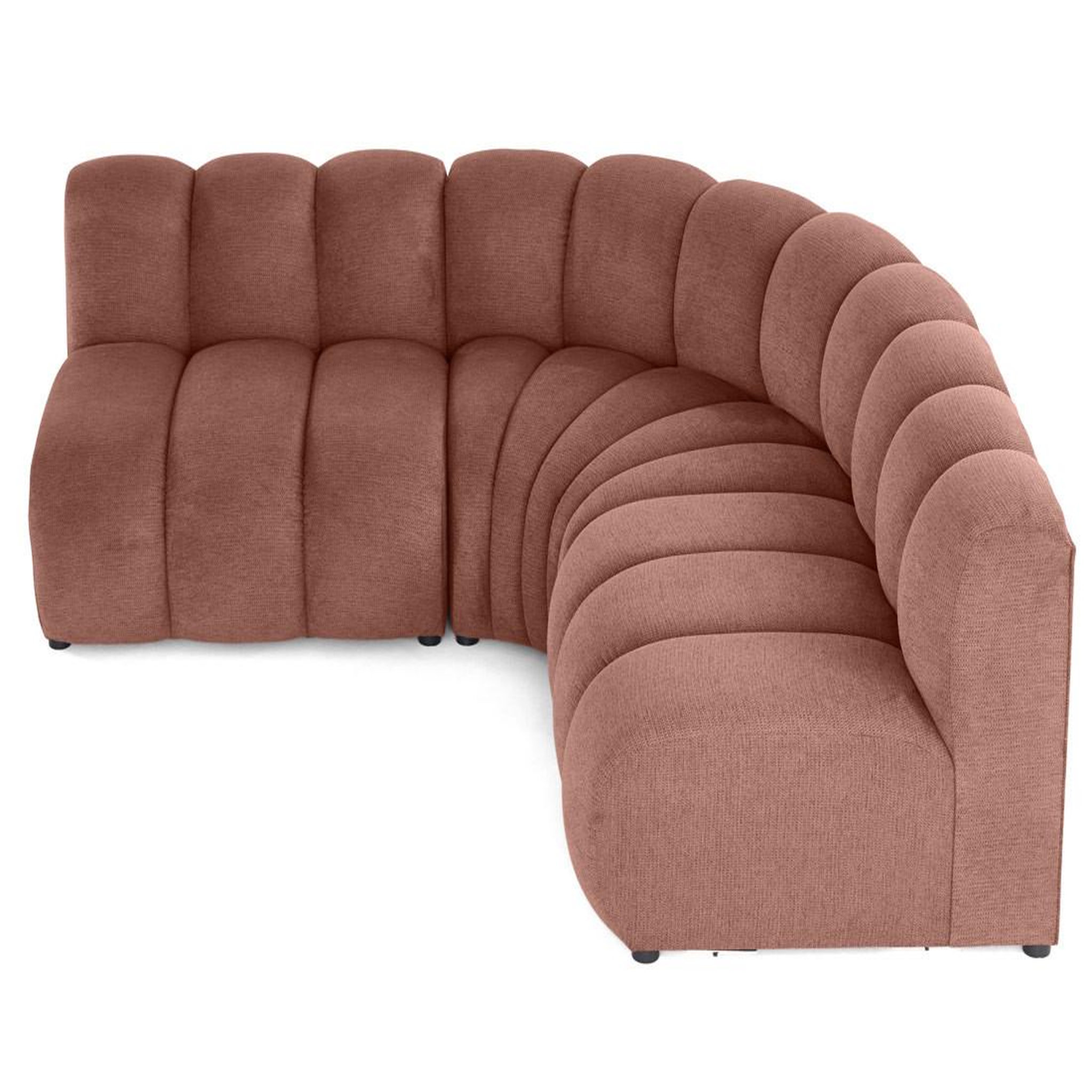Voir la diapositive 5 : BEST MOBILIER Debbie - canapé modulable d'angle réversible 4 places en tissu texturé