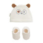 Voir la diapositive 1 : Petit Béguin Bonnet bébé et chaussons en velours Zeste d'amour
