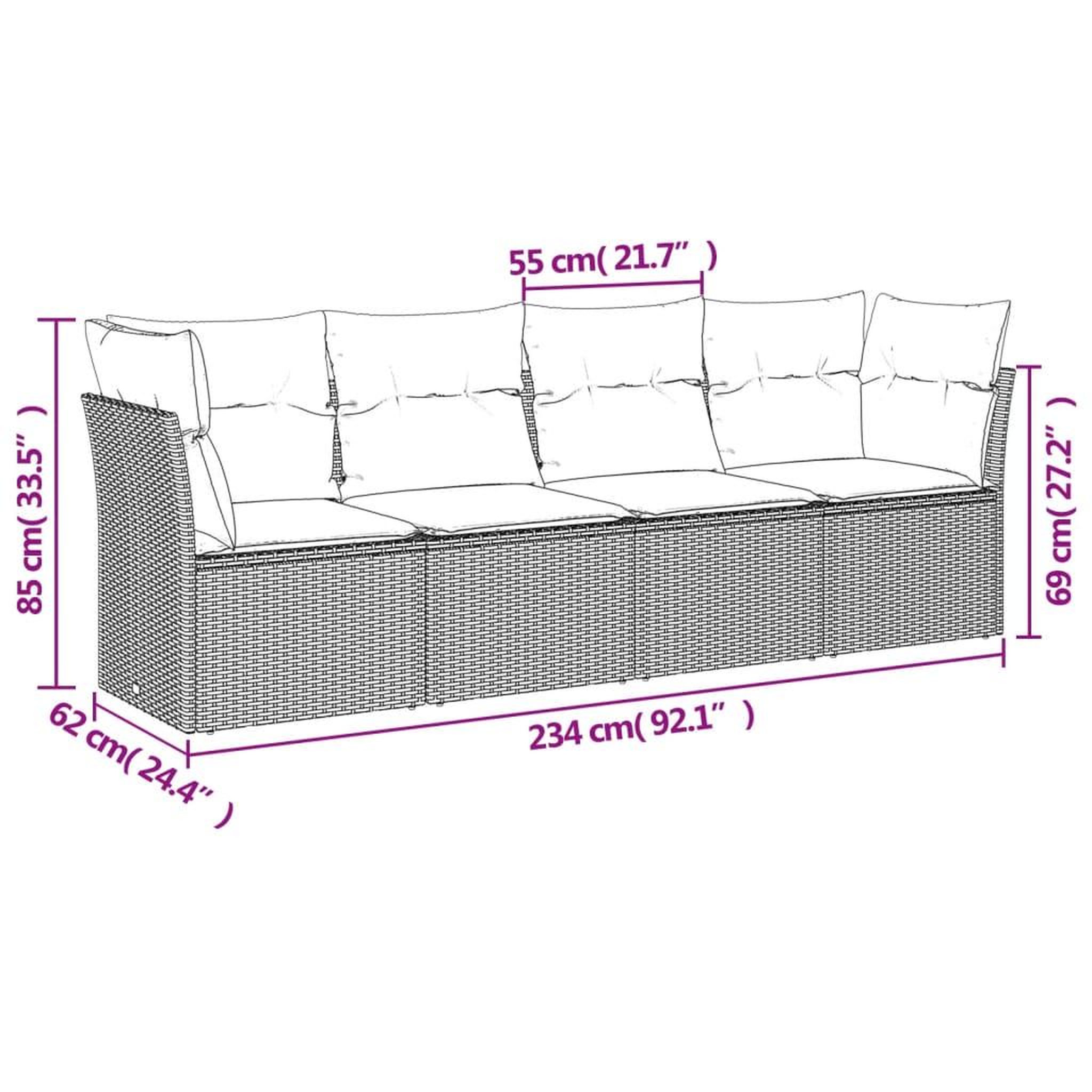 Voir la diapositive 3 : VIDAXL Salon de jardin 4 pcs avec coussins noir resine tressee
