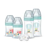 DODIE DODIE Lot de 4 biberons naissance Tétine Plate Anti-Colique (2x150mL et 2x270mL), + une sucette naissance