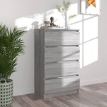 VIDAXL Buffet Sonoma gris 60x35x98,5 cm Bois d'ingenierie