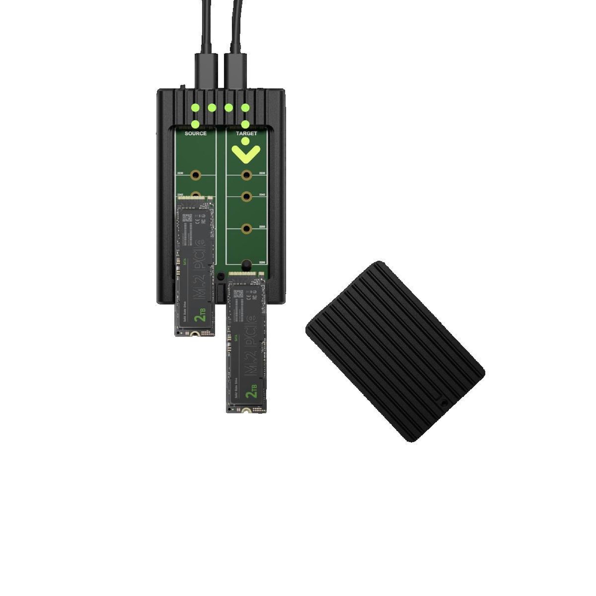 Voir la diapositive 3 : Icy Box Boîtier externe SSD ICY BOX IB-2817MCL-C31 avec clonage double SSD M.2 NVMe