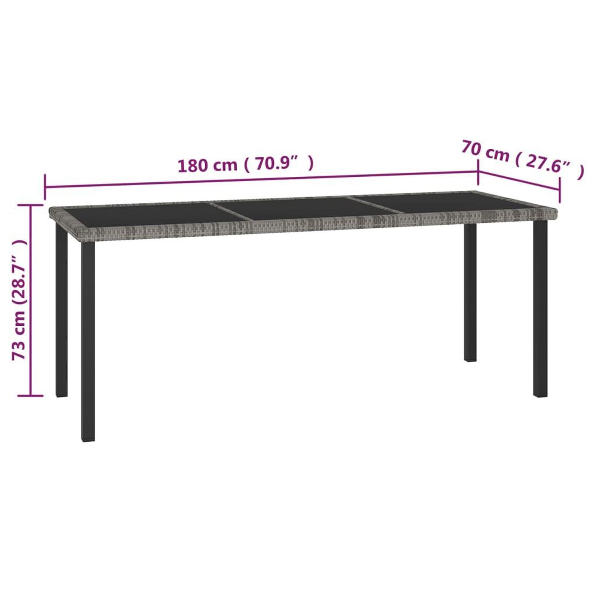 Voir la diapositive 6 : VIDAXL Ensemble a manger de jardin 7 pcs resine tressee gris