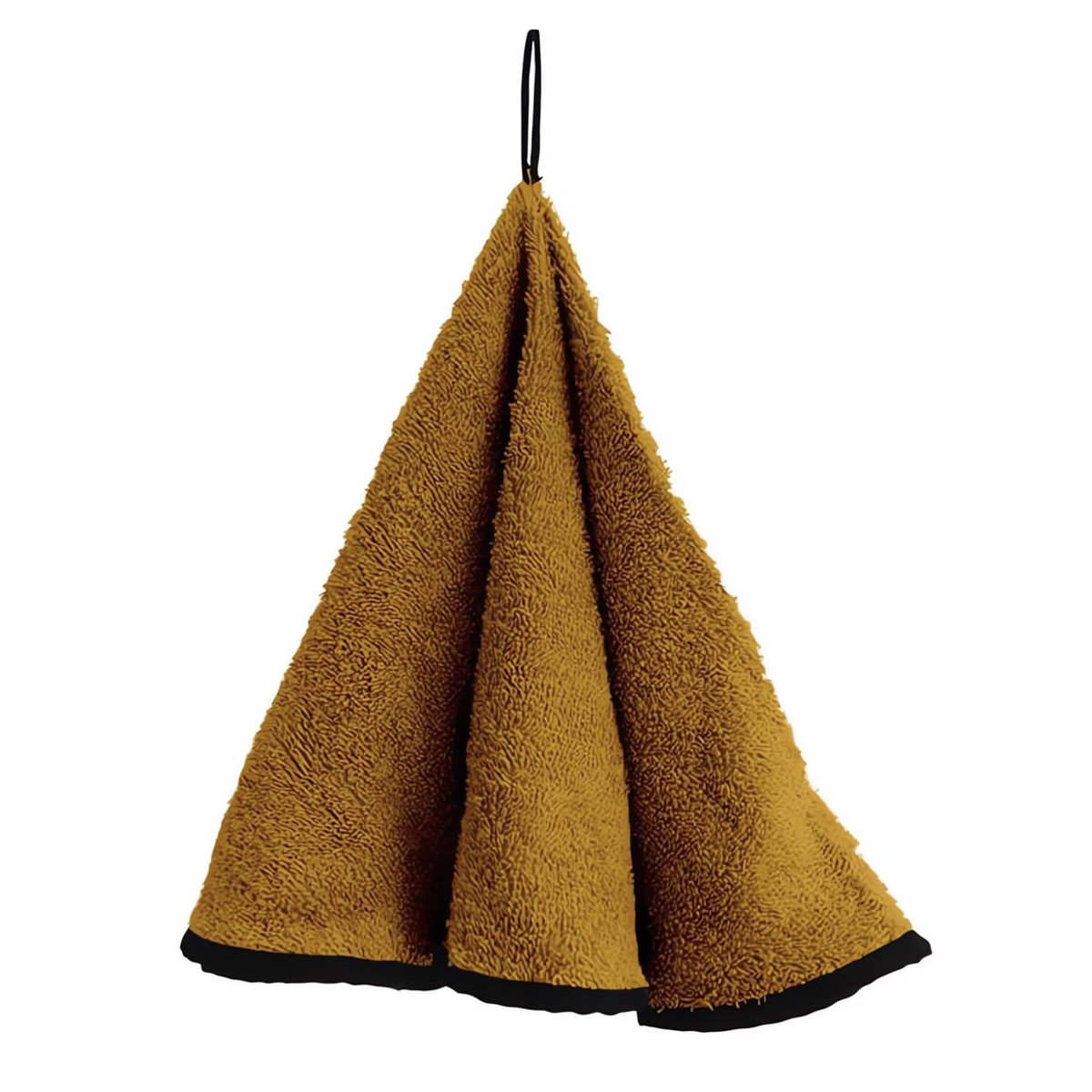 SOLEIL D'OCRE Torchon rond en coton EPONGE jaune, par Soleil d'ocre