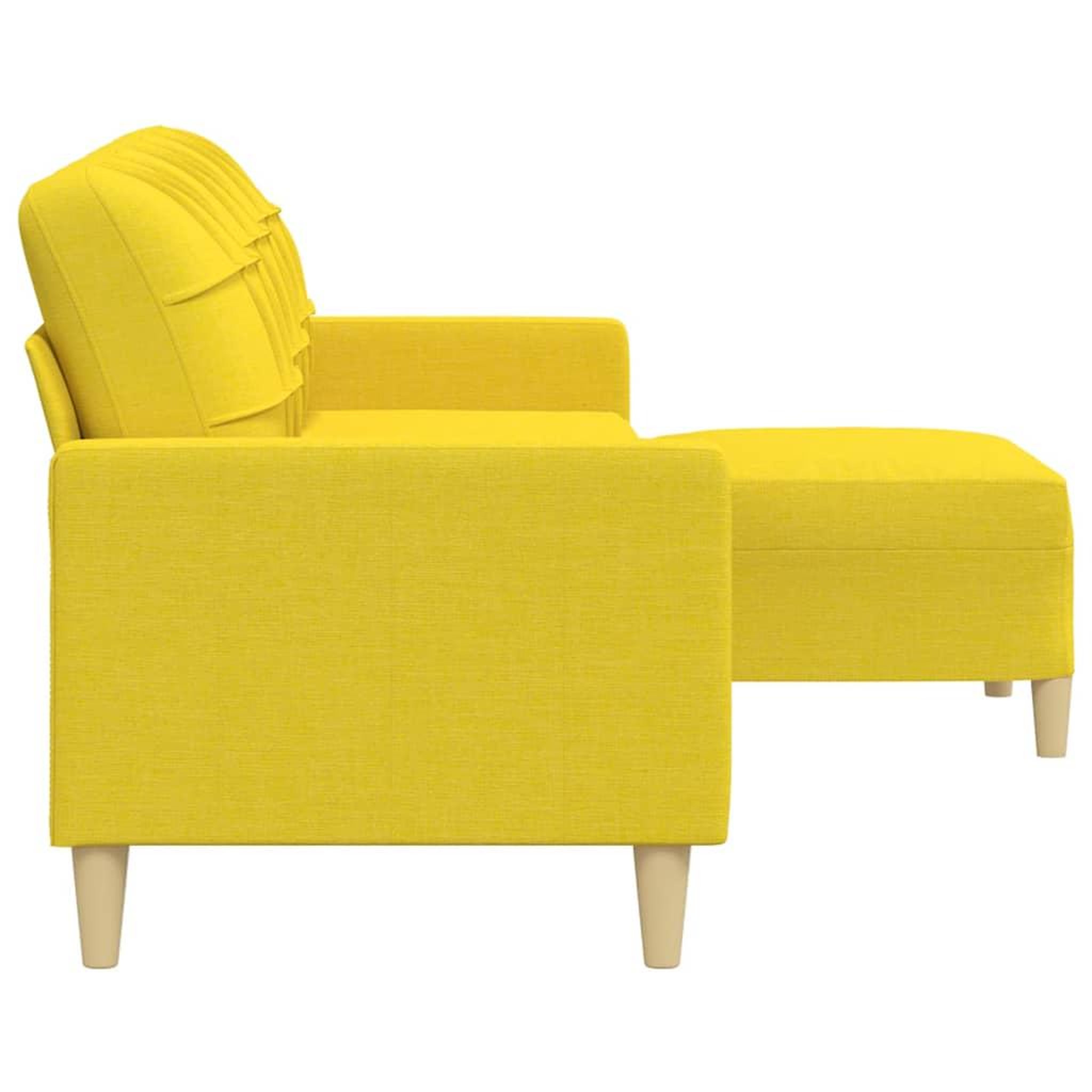 Voir la diapositive 4 : VIDAXL Canape a 3 places avec repose-pieds Jaune clair 210 cm Tissu