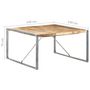 Voir la diapositive 6 : VIDAXL Table a manger 140x140x75 cm Bois de manguier brut