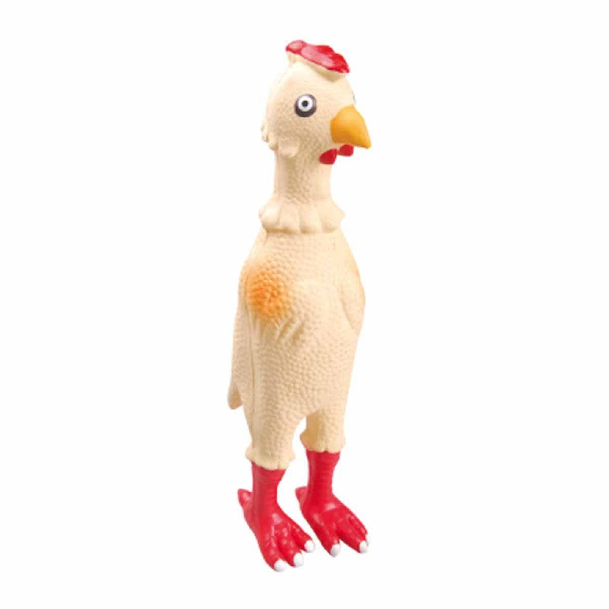 LOVE STORY Jouet pour chien  poulet  23cm écru & rouge