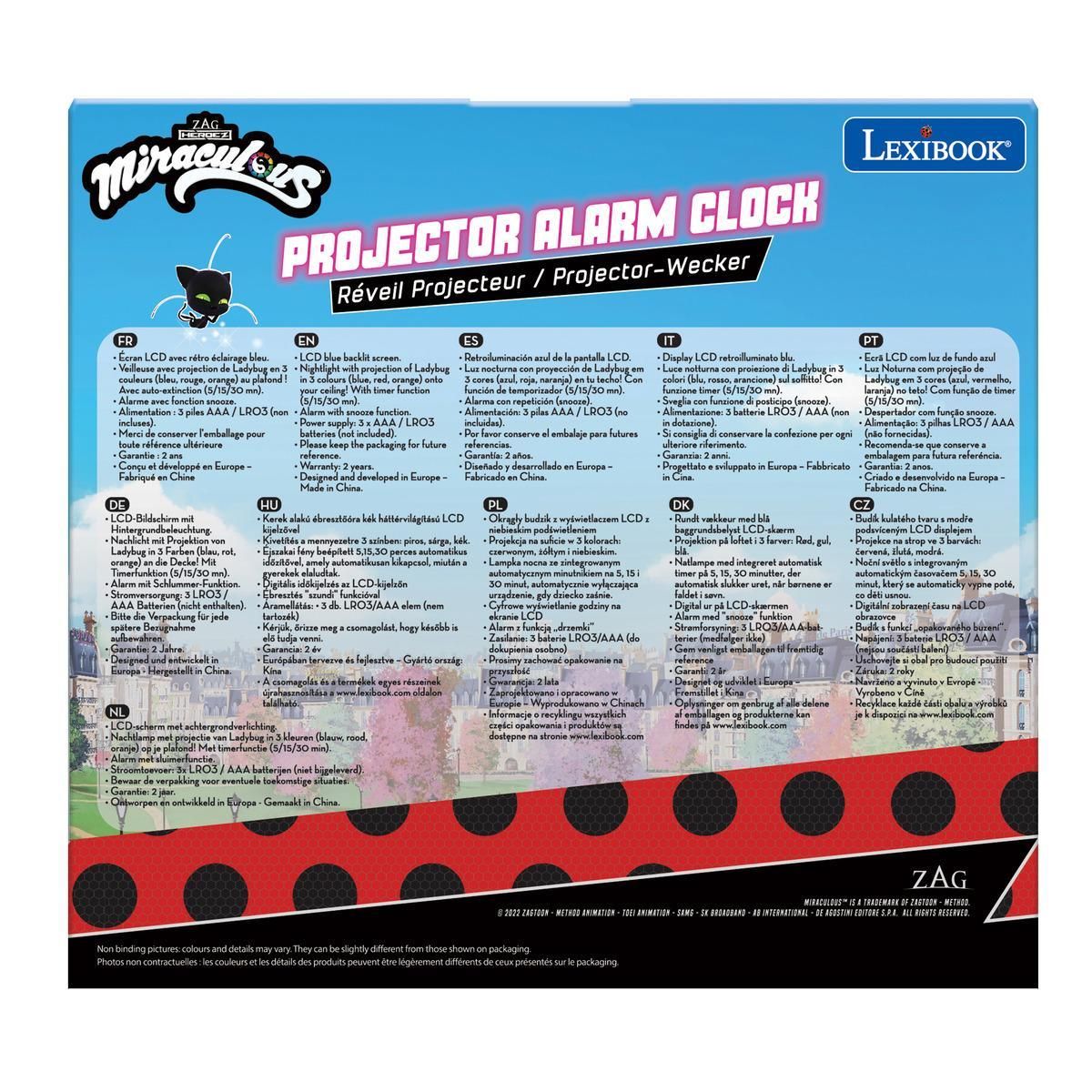 Lexibook Réveil projecteur Miraculous