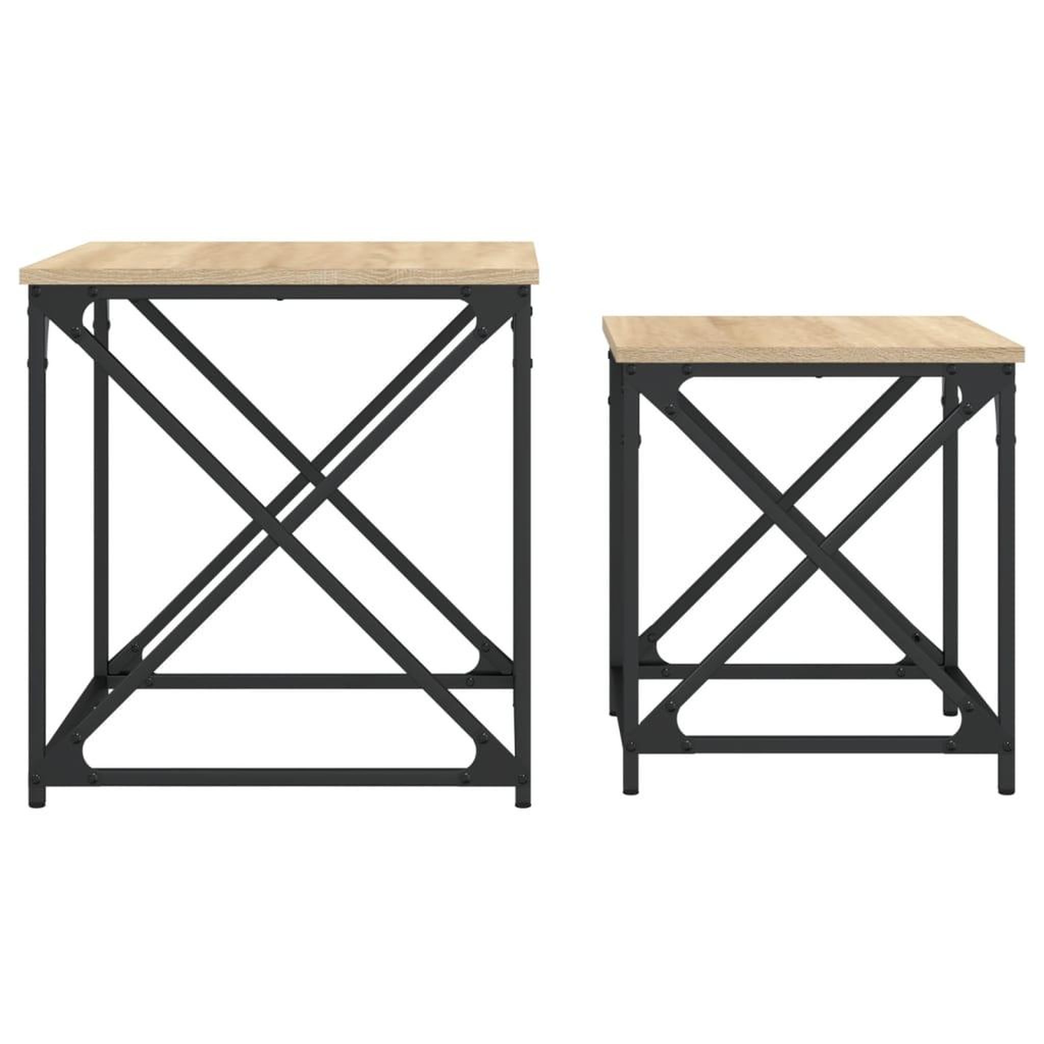 Voir la diapositive 5 : VIDAXL Tables basses gigognes 2 pcs chene sonoma bois d'ingenierie