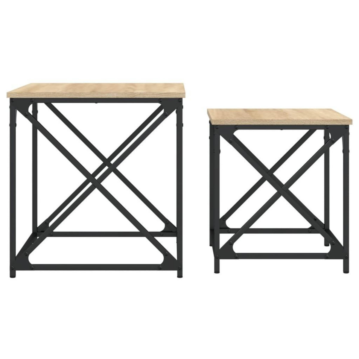 VIDAXL Tables basses gigognes 2 pcs chene sonoma bois d'ingenierie