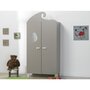 Chambre complète Calin coloris taupe : Lit bébé 60 x 120 cm + Commode 3 tiroirs +Plan à langer + Armoire 2 portes