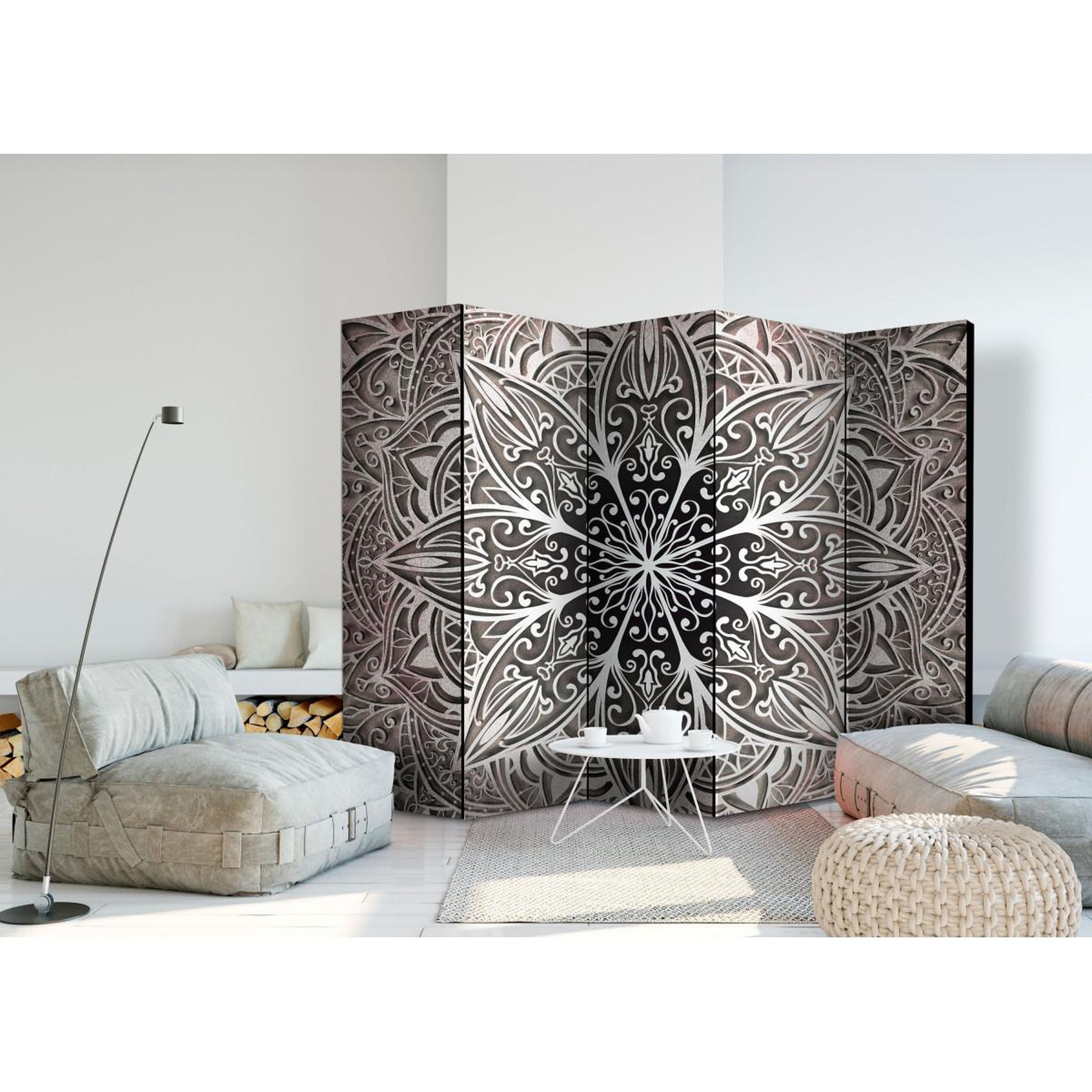 Voir la diapositive 2 : Paris Prix Paravent 5 volets  feathers pink  172x225cm