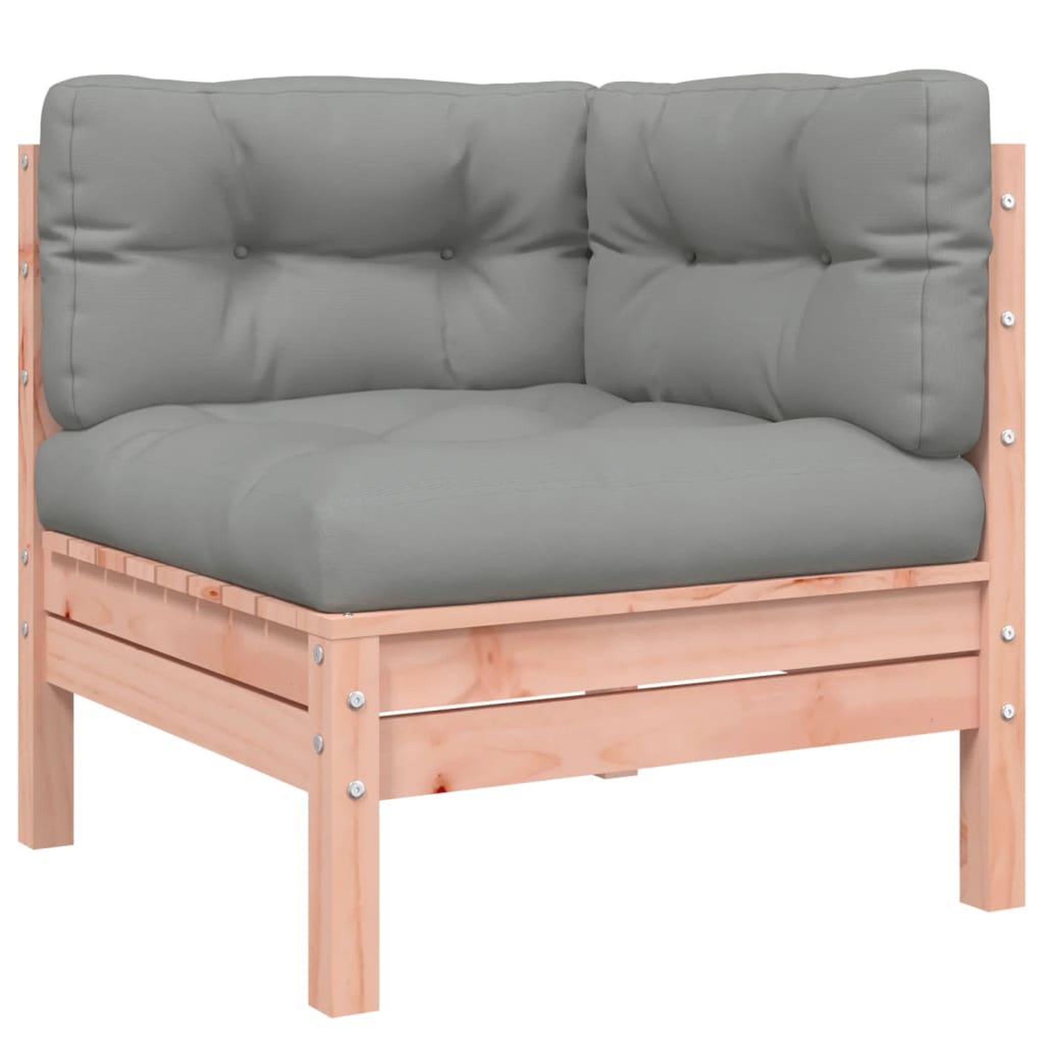 Voir la diapositive 4 : VIDAXL Salon de jardin 9 pcs avec coussins sapin de douglas solide