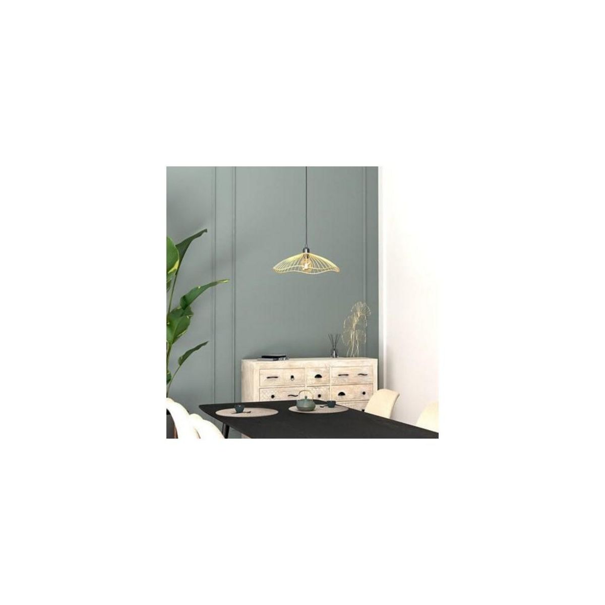 ATMOSPHERA Suspension métal filaire Galt doré D34