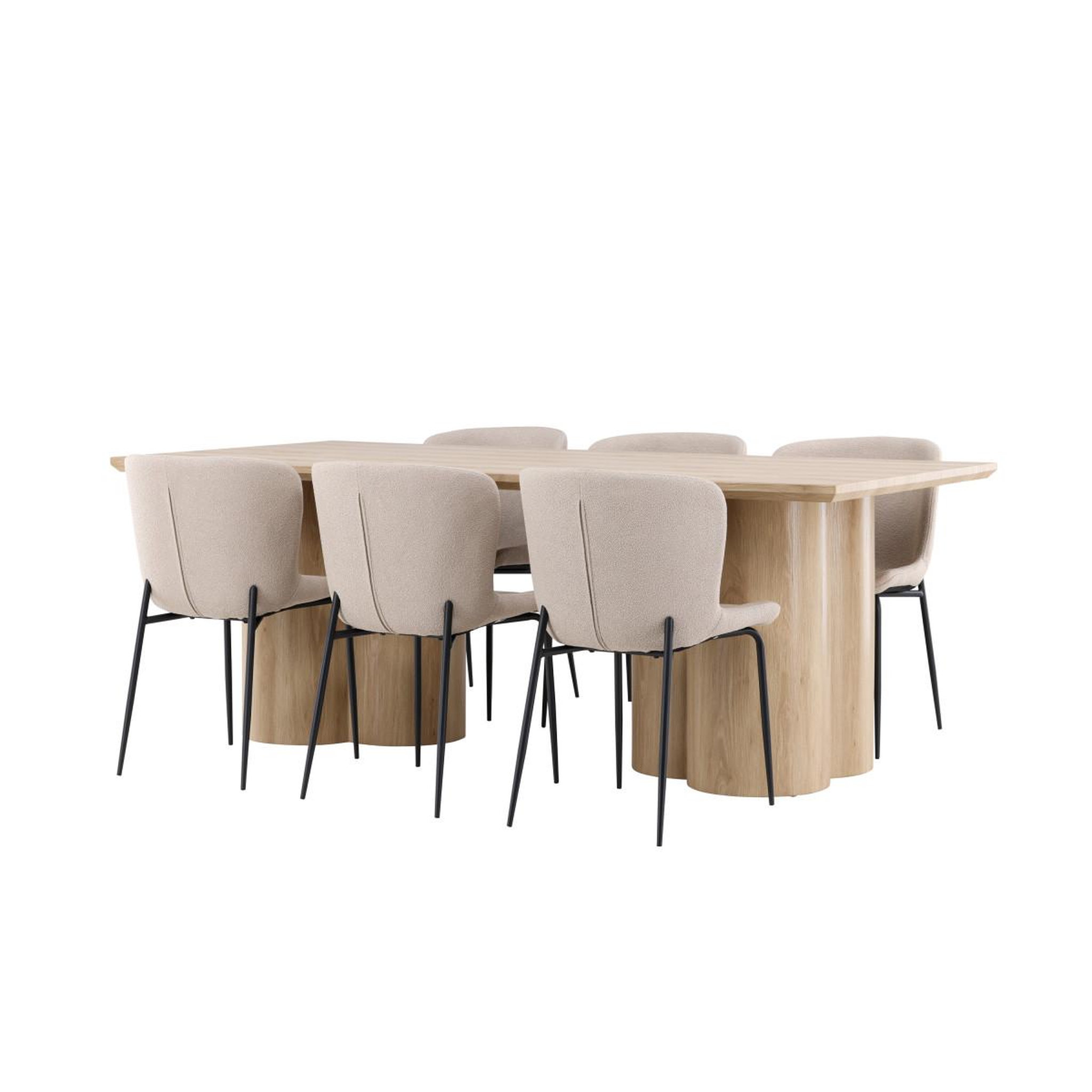 Voir la diapositive 5 : Paris Prix Ensemble table à manger & 6 chaises  olivia & modesto  210cm naturel & beige