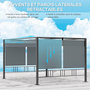 Voir la diapositive 5 : OUTSUNNY Pergola rétractable 3,9L x 2,9l x 2,2H m structure alu. acier époxy noir double toile polyester haute densité gris