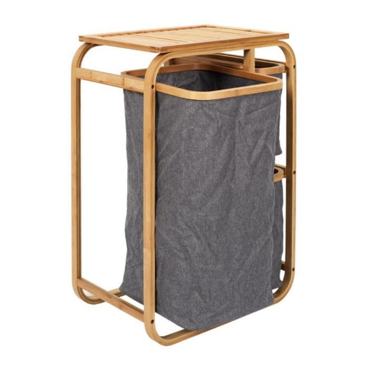 Paris Prix Meuble à Linge 3 Paniers  Bambou  69cm Naturel