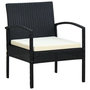 Voir la diapositive 1 : VIDAXL Chaise de jardin avec coussin Resine tressee Noir
