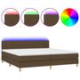 Voir la diapositive 2 : VIDAXL Sommier a lattes de lit matelas et LED Marron fonce 200x200 cm