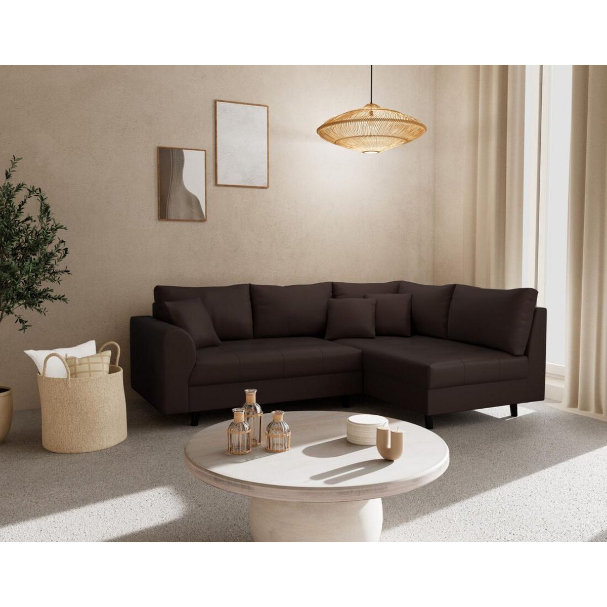 LISA DESIGN Rune - canapé d'angle droit 4 places en simili