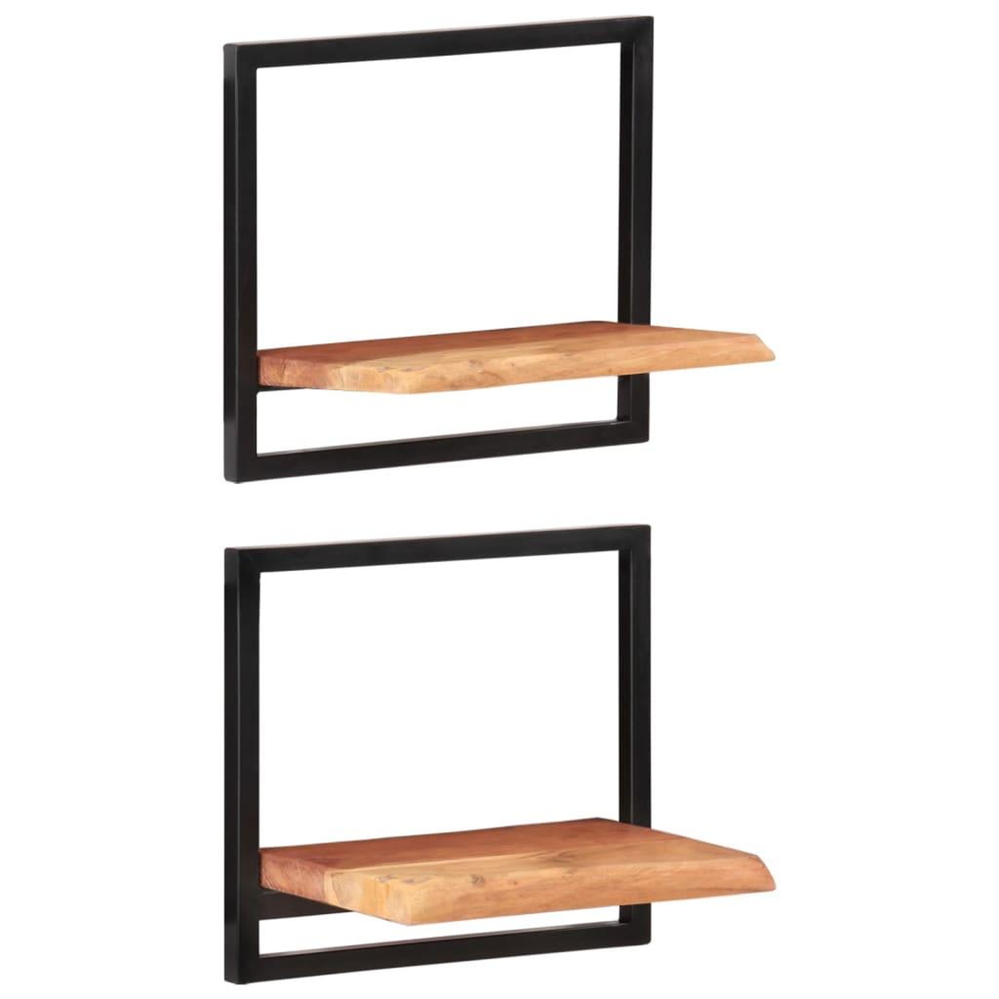 VIDAXL Etageres murales 2 pcs 40x24x35 cm Bois d'acacia et acier